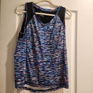 Tek Gear Women's Blue Multicolor Tank Top Size XL Euc
